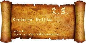 Kreisler Britta névjegykártya
